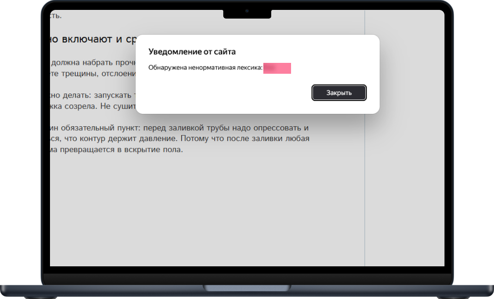 Фото 1: «Bquadro: Модерация нецензурных слов»