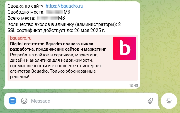 Фото 2: «Настраиваемые уведомления в Телеграм: чтобы сайт не отваливался и рекламный бюджет не сливался впустую»