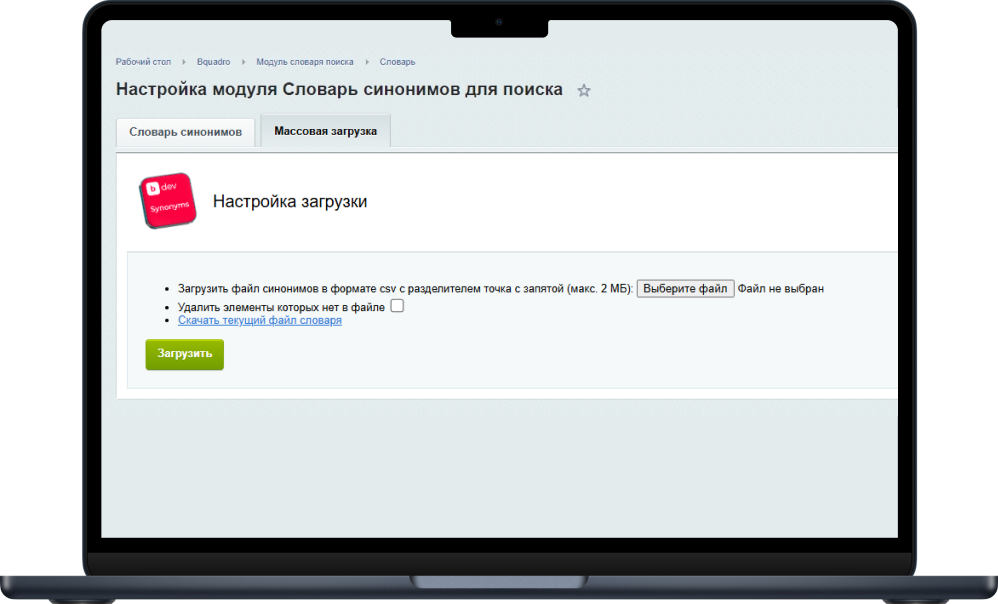 Фото 3: «Обновили модуль поиска по синонимам: массовая загрузка»